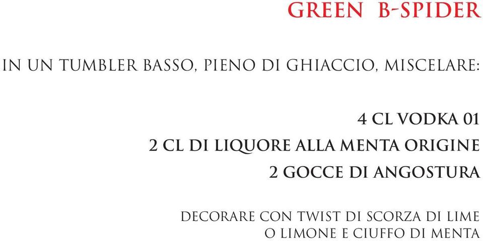 liquore alla menta Origine 2 gocce di Angostura