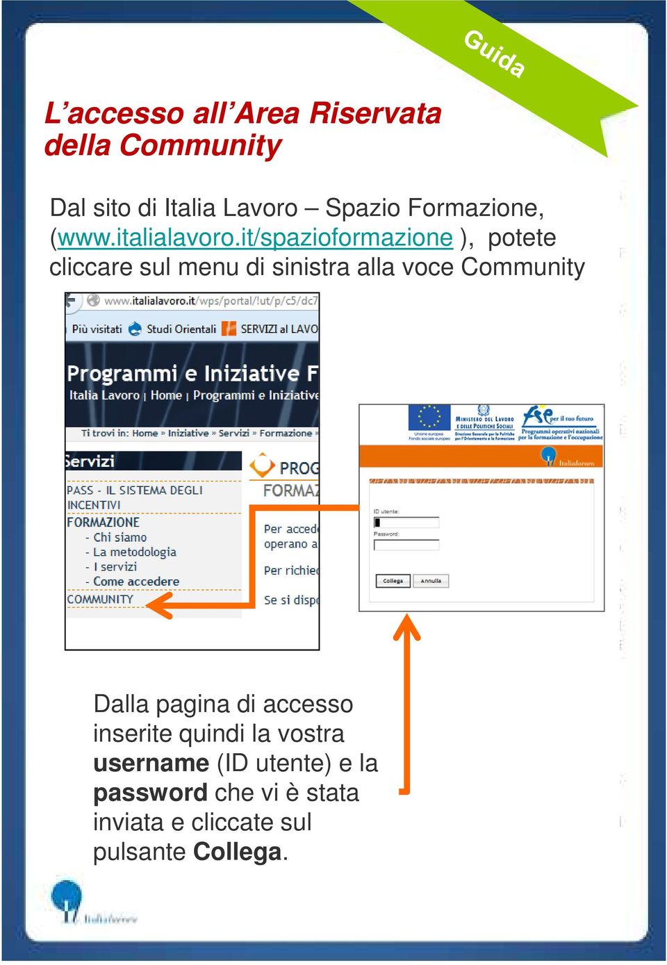 it/spazioformazione ), potete cliccare sul menu di sinistra alla voce Community