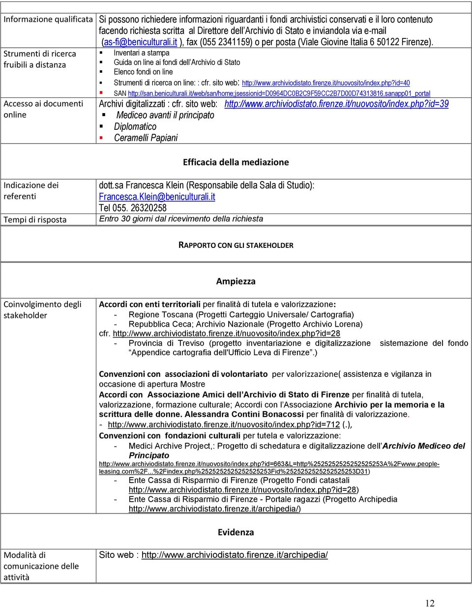 Strumenti di ricerca Inventari a stampa fruibili a distanza Guida on line ai fondi dell Archivio di Stato Accesso ai documenti online Elenco fondi on line Strumenti di ricerca on line: : cfr.