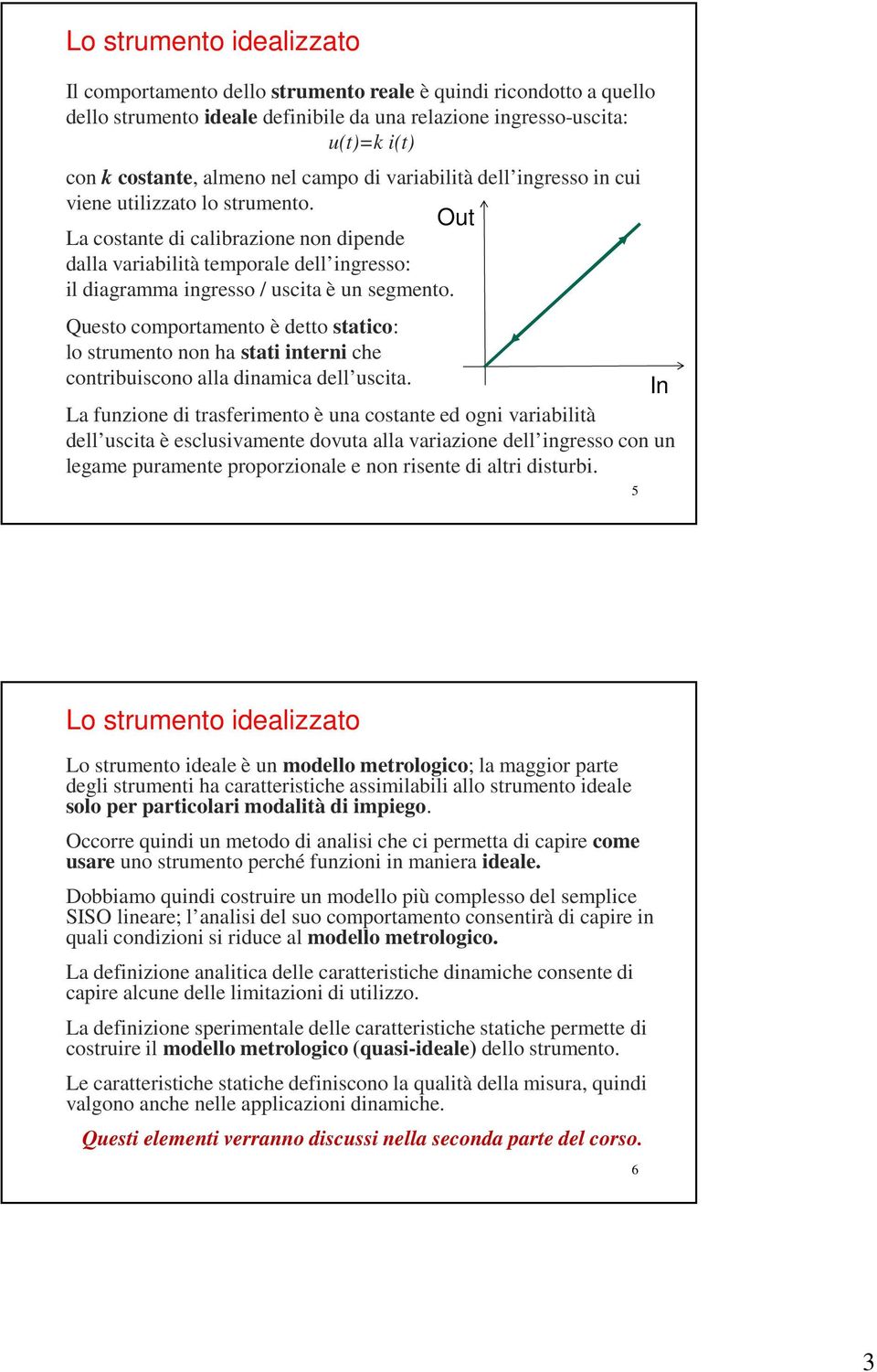 Questo comportamento è detto statco: lo strumento non ha stat ntern che contrbuscono alla dnamca dell uscta.