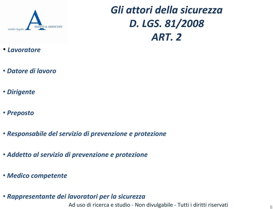 prevenzione e protezione Addetto al servizio di prevenzione e