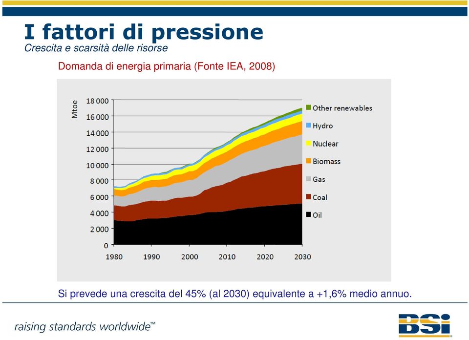 (Fonte IEA, 2008) Si prevede una crescita