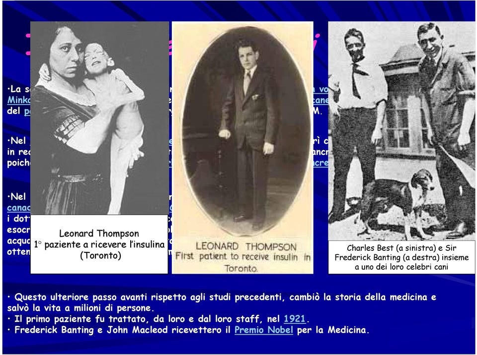 Nel 1910 Sir Edward Albert Sharpey-Schafer da Edimburgo suggerì che le persone affette da DM in realtà fossero carenti di una particolare sostanza prodotta dal pancreas: egli la battezzò insulina