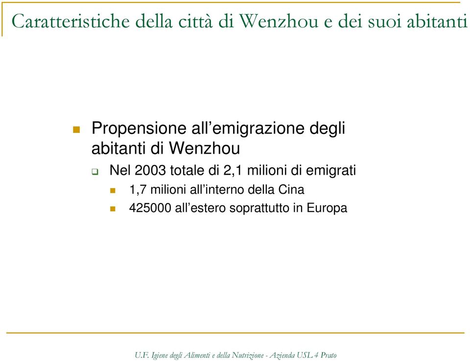 Wenzhou Nel 2003 totale di 2,1 milioni di emigrati 1,7