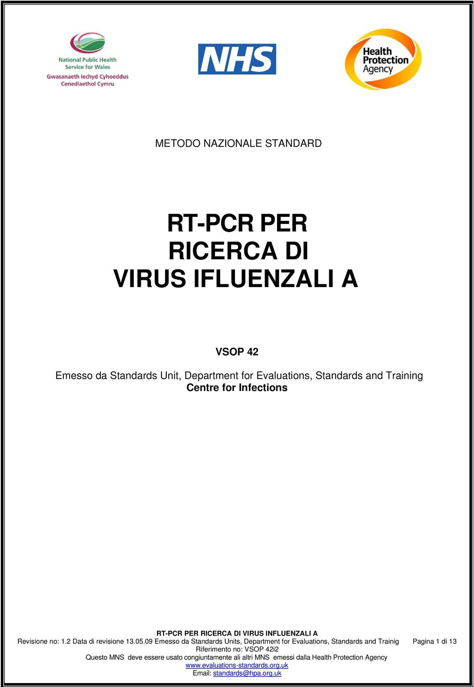 Infections Revisione no: 1.2 Data di revisione 13.05.