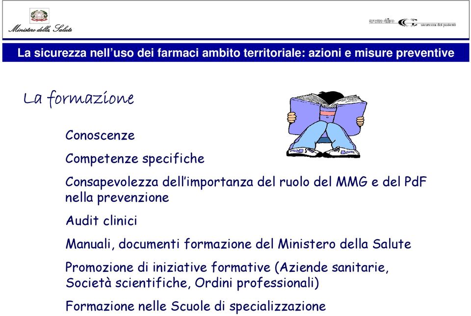 prevenzione Audit clinici Manuali, documenti formazione del Ministero della Salute Promozione di