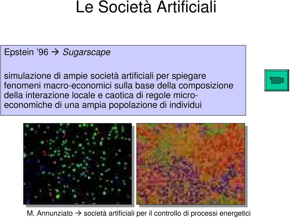 della interazione locale e caotica di regole microeconomiche di una ampia