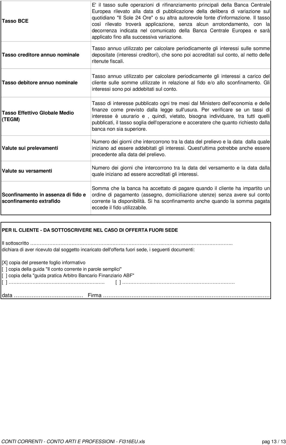 Il tasso così rilevato troverà applicazione, senza alcun arrotondamento, con la decorrenza indicata nel comunicato della Banca Centrale Europea e sarà applicato fino alla successiva variazione.