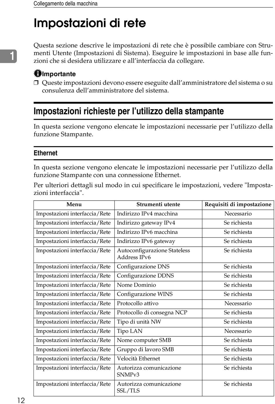 Importante Queste impostazioni devono essere eseguite dall amministratore del sistema o su consulenza dell amministratore del sistema.