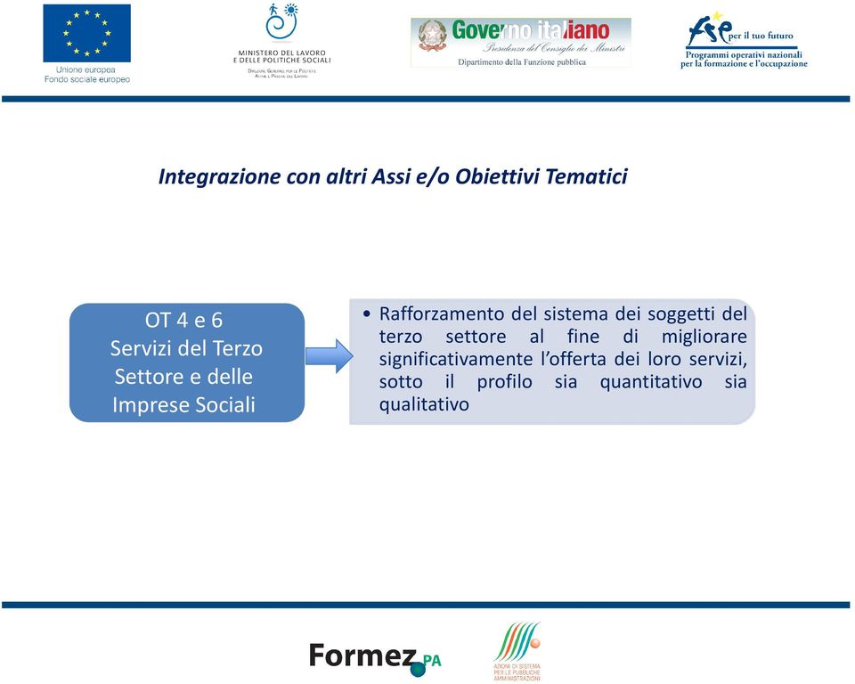 soggetti del terzo settore al fine di migliorare significativamente l