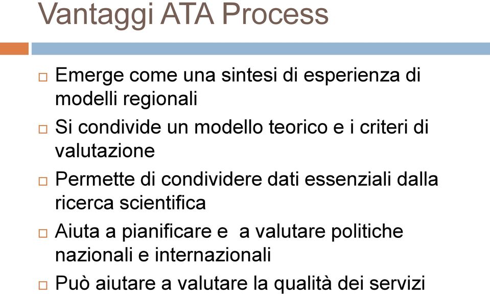 condividere dati essenziali dalla ricerca scientifica Aiuta a pianificare e a