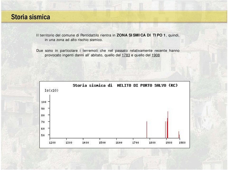 Due sono in particolare i terremoti che nel passato relativamente