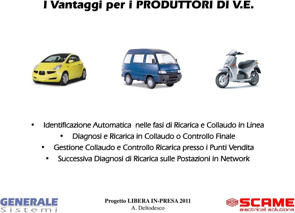 Linea Diagnosi e Ricarica in Collaudo o Controllo Finale Gestione