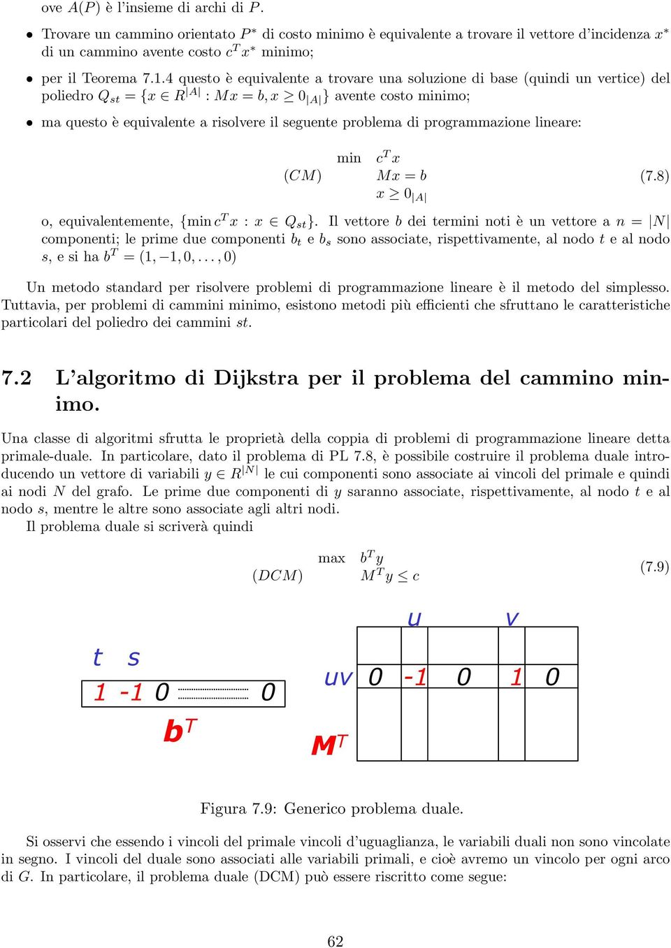 lineare: (CM) min c T x Mx = b (7.8) x A o, equivalenemene, {min c T x : x Q }.