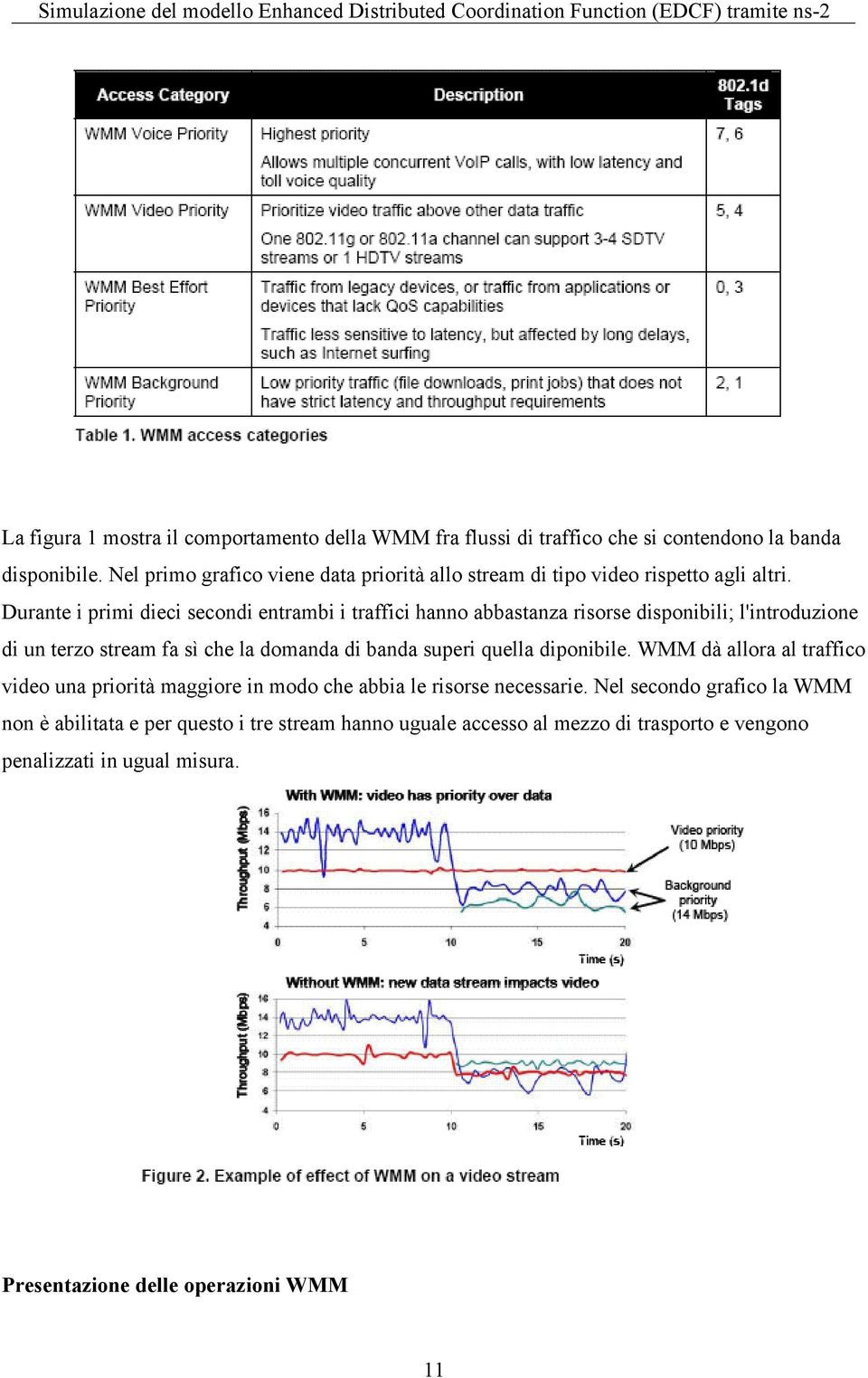 Durante i primi dieci secondi entrambi i traffici hanno abbastanza risorse disponibili; l'introduzione di un terzo stream fa sì che la domanda di banda superi