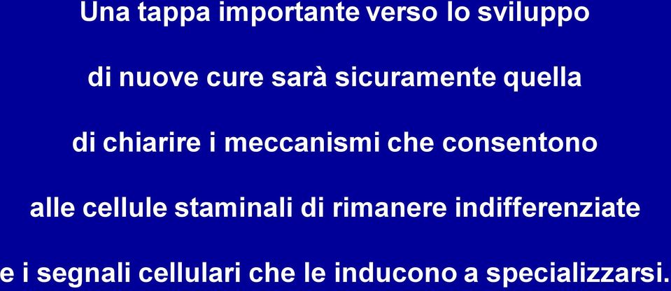 consentono alle cellule staminali di rimanere