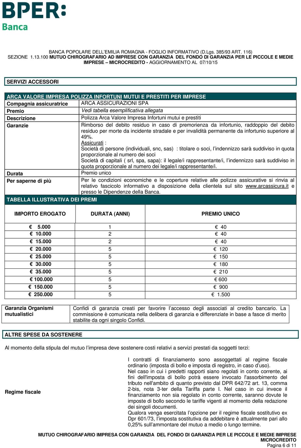 morte da incidente stradale e per invalidità permanente da infortunio superiore al 49%.