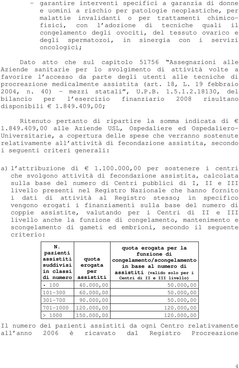 attività volte a favorire l accesso da parte degli utenti alle tecniche di procreazione medicalmente assistita (art. 18, L. 19 febbraio 20