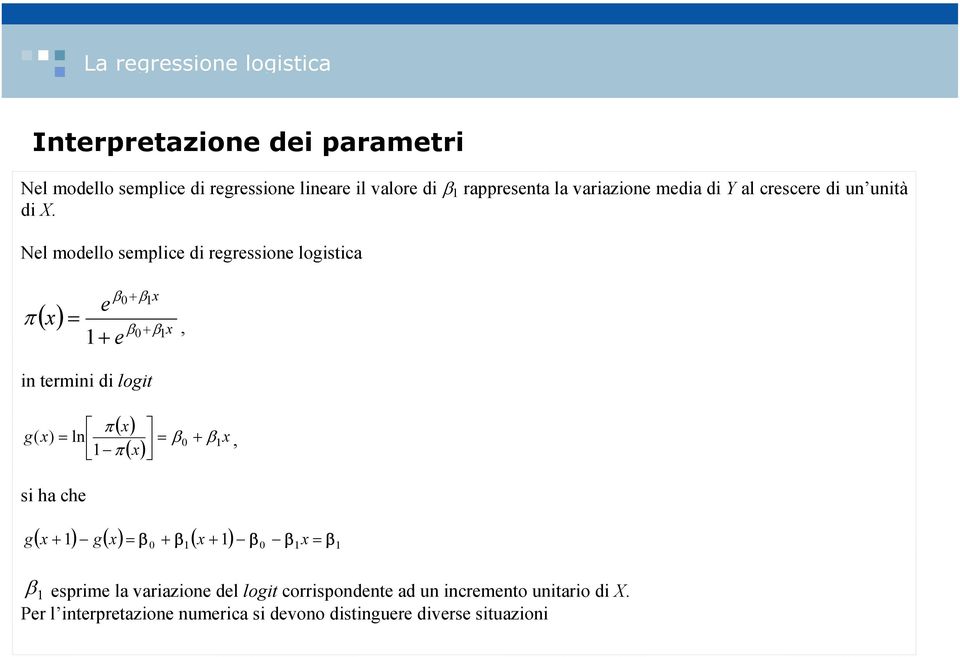 Nl modllo smplc d rgrsso logstca, ( ) π trm d logt ( ) ( ) π ( ) l π, g s ha ch