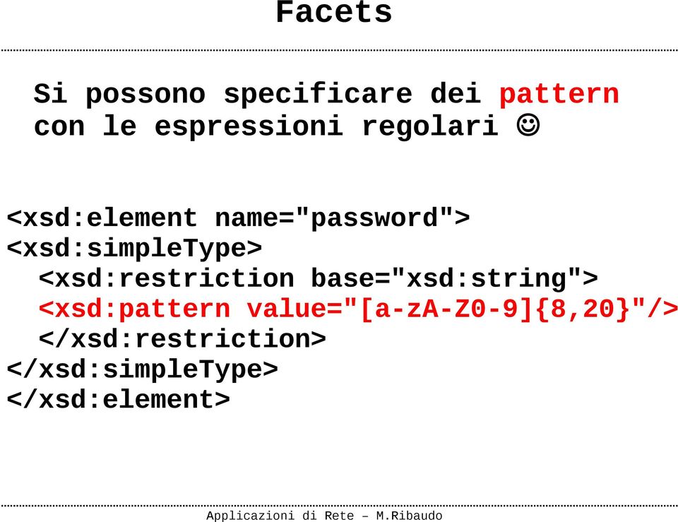 <xsd:restriction base="xsd:string"> <xsd:pattern