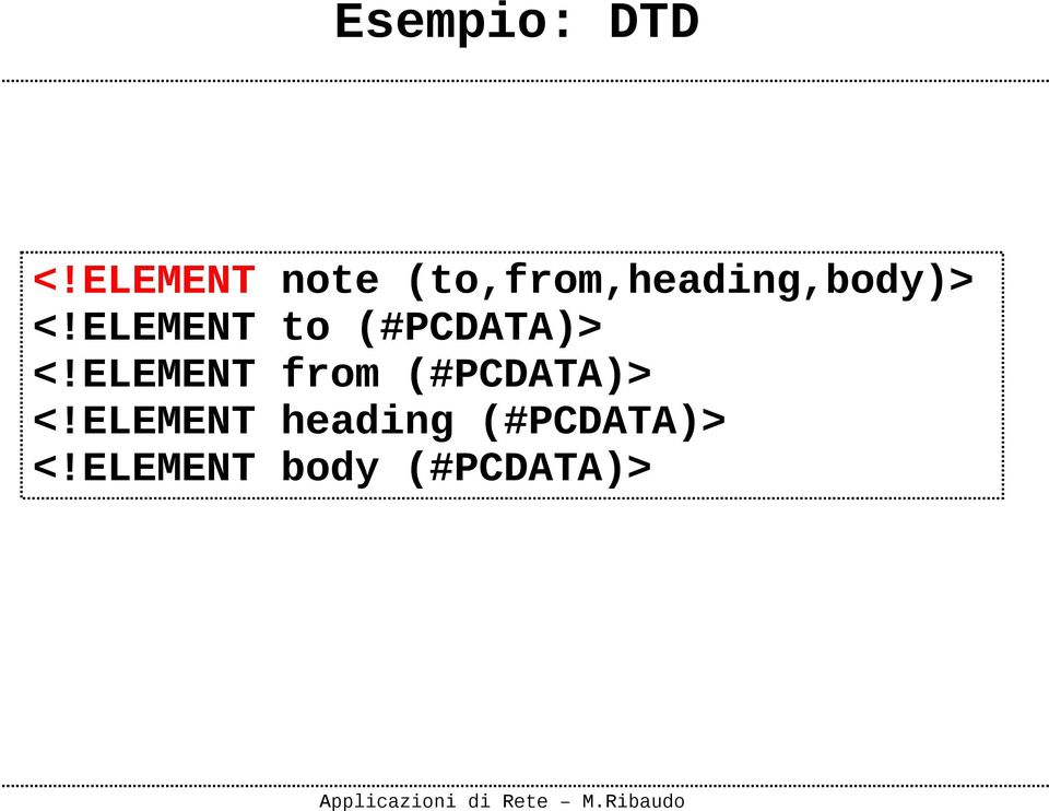 ELEMENT to (#PCDATA)> <!