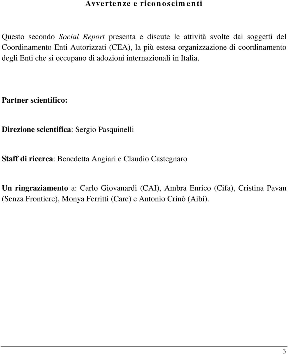 Partner scientifico: Direzione scientifica: Sergio Pasquinelli Staff di ricerca: Benedetta Angiari e Claudio Castegnaro Un