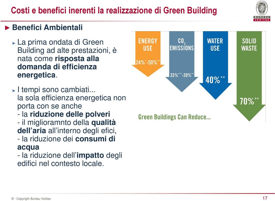 .. la sola efficienza energetica non porta con se anche - la riduzione delle polveri - il miglioramnto della qualità