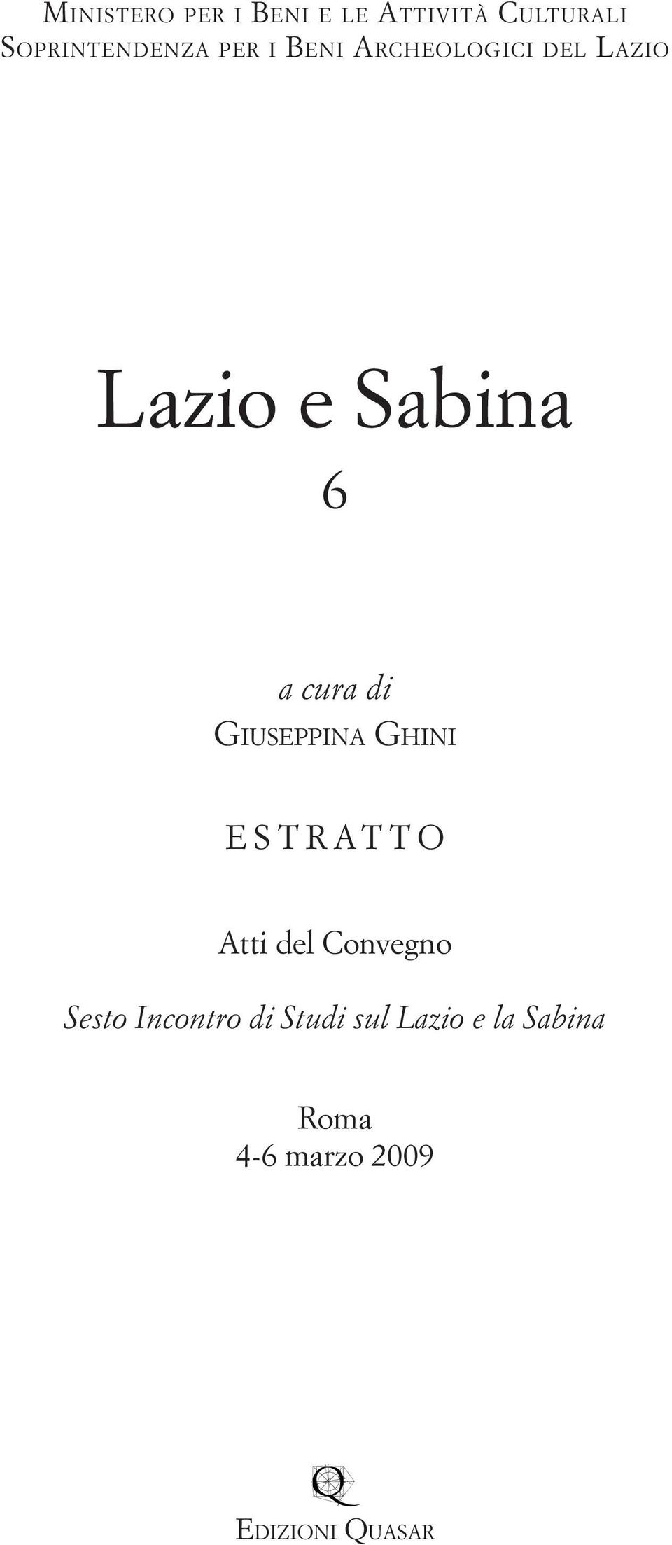 a cura di Giuseppina Ghini estratto Atti del Convegno Sesto