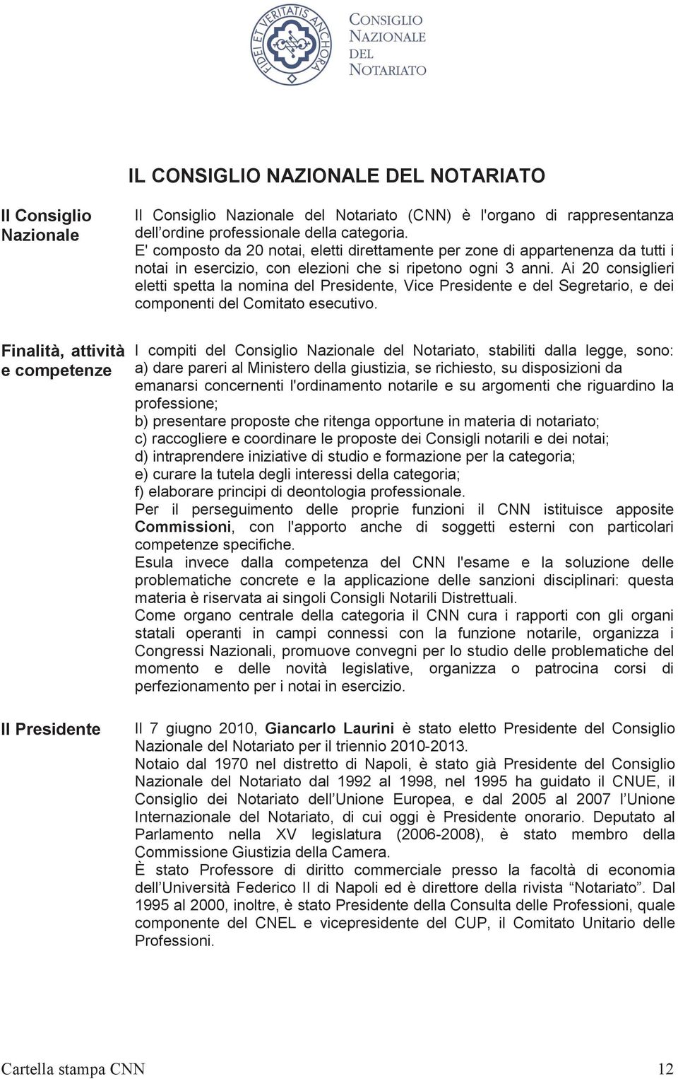 Ai 20 consiglieri eletti spetta la nomina del Presidente, Vice Presidente e del Segretario, e dei componenti del Comitato esecutivo.