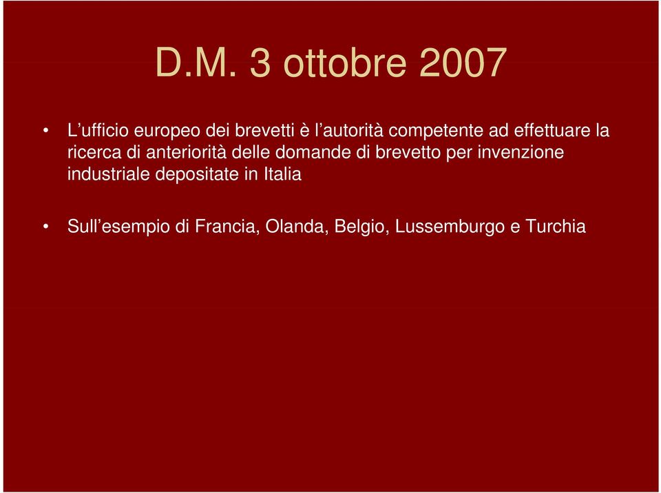 delle domande di brevetto per invenzione industriale depositate