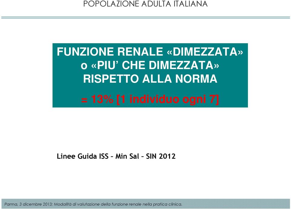 DIMEZZATA» RISPETTO ALLA NORMA = 13% [1