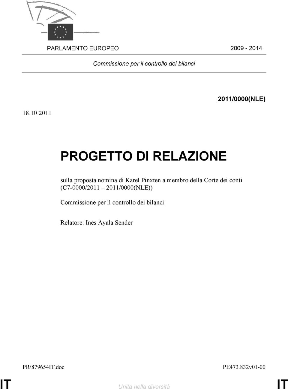 membro della Corte dei conti (C7-0000/2011 2011/0000(NLE)) Commissione per il