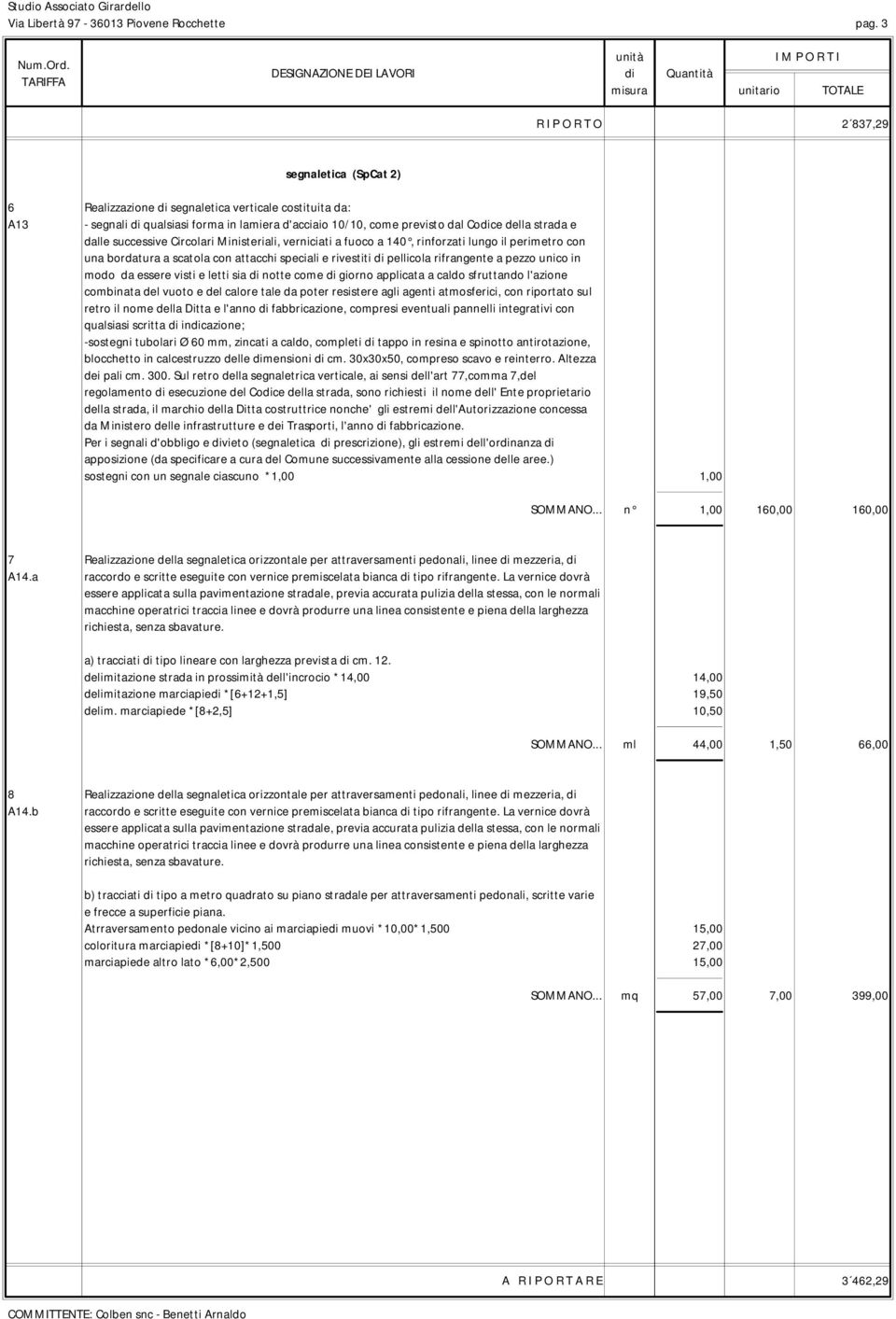 strada e dalle successive Circolari Ministeriali, verniciati a fuoco a 140, rinforzati lungo il perimetro con una bordatura a scatola con attacchi speciali e rivestiti di pellicola rifrangente a