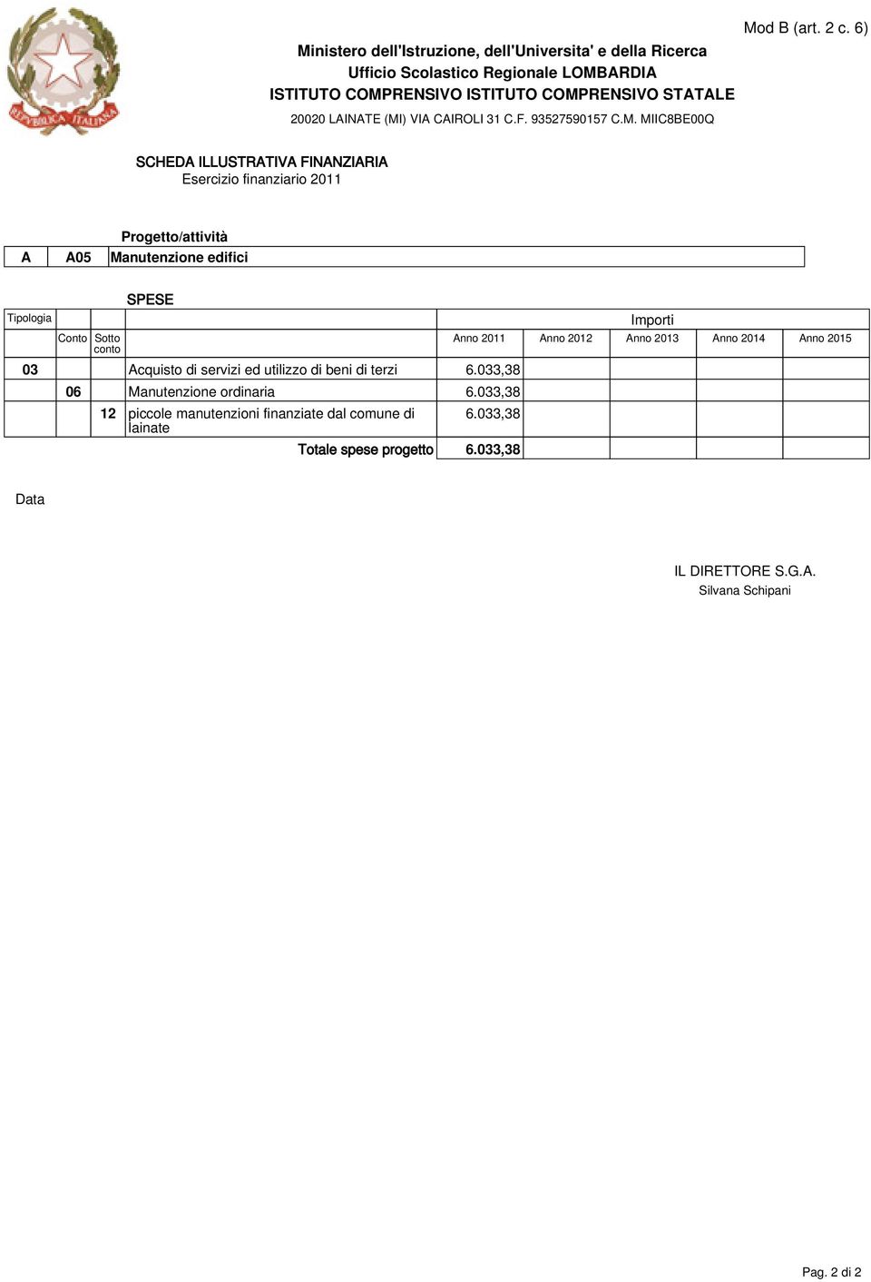 033,38 12 piccole manutenzioni finanziate dal comune di lainate 6.