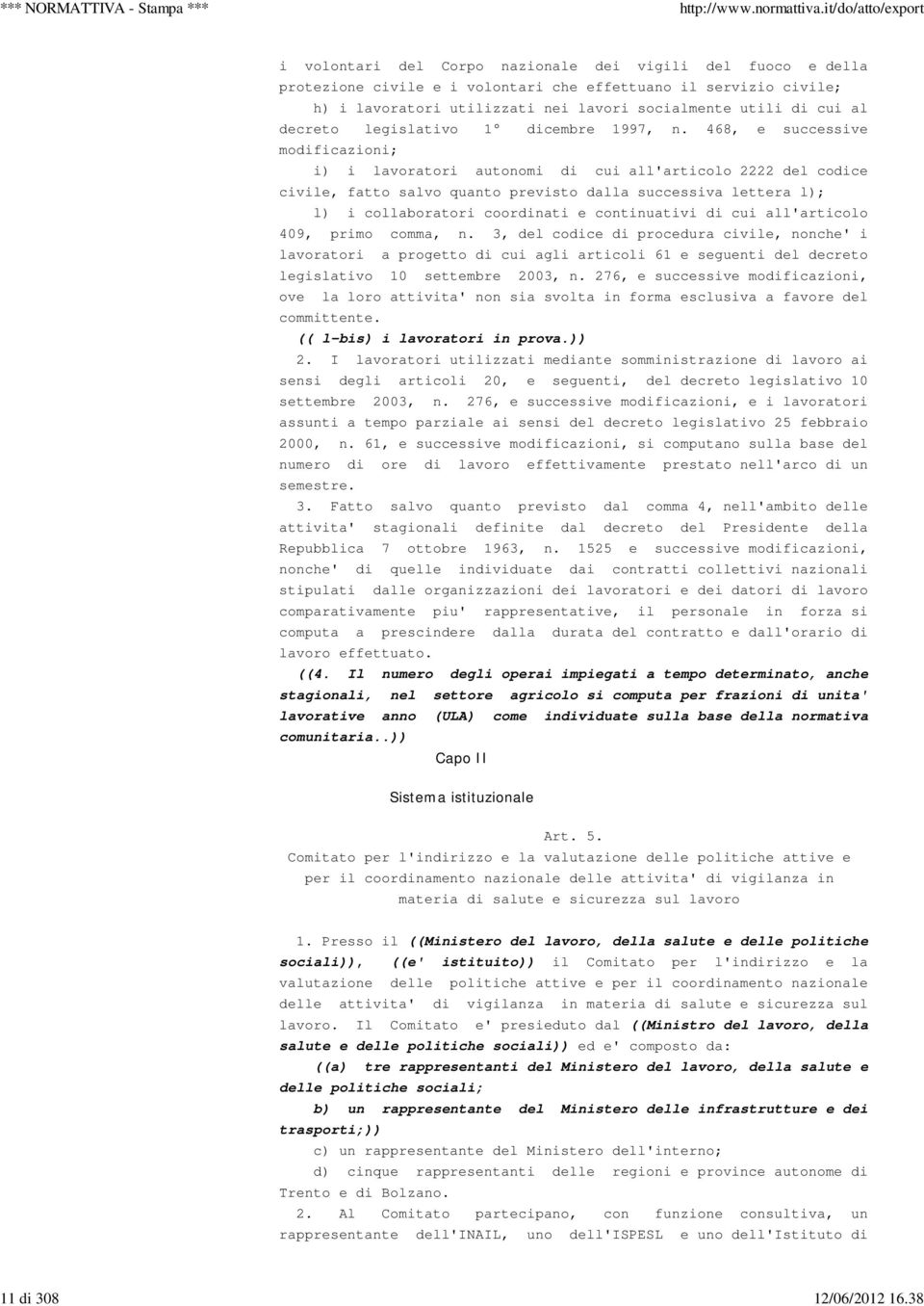 decreto legislativo 1 dicembre 1997, n.