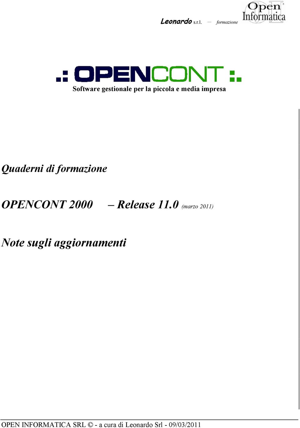 formazione OPENCONT 2000 Release