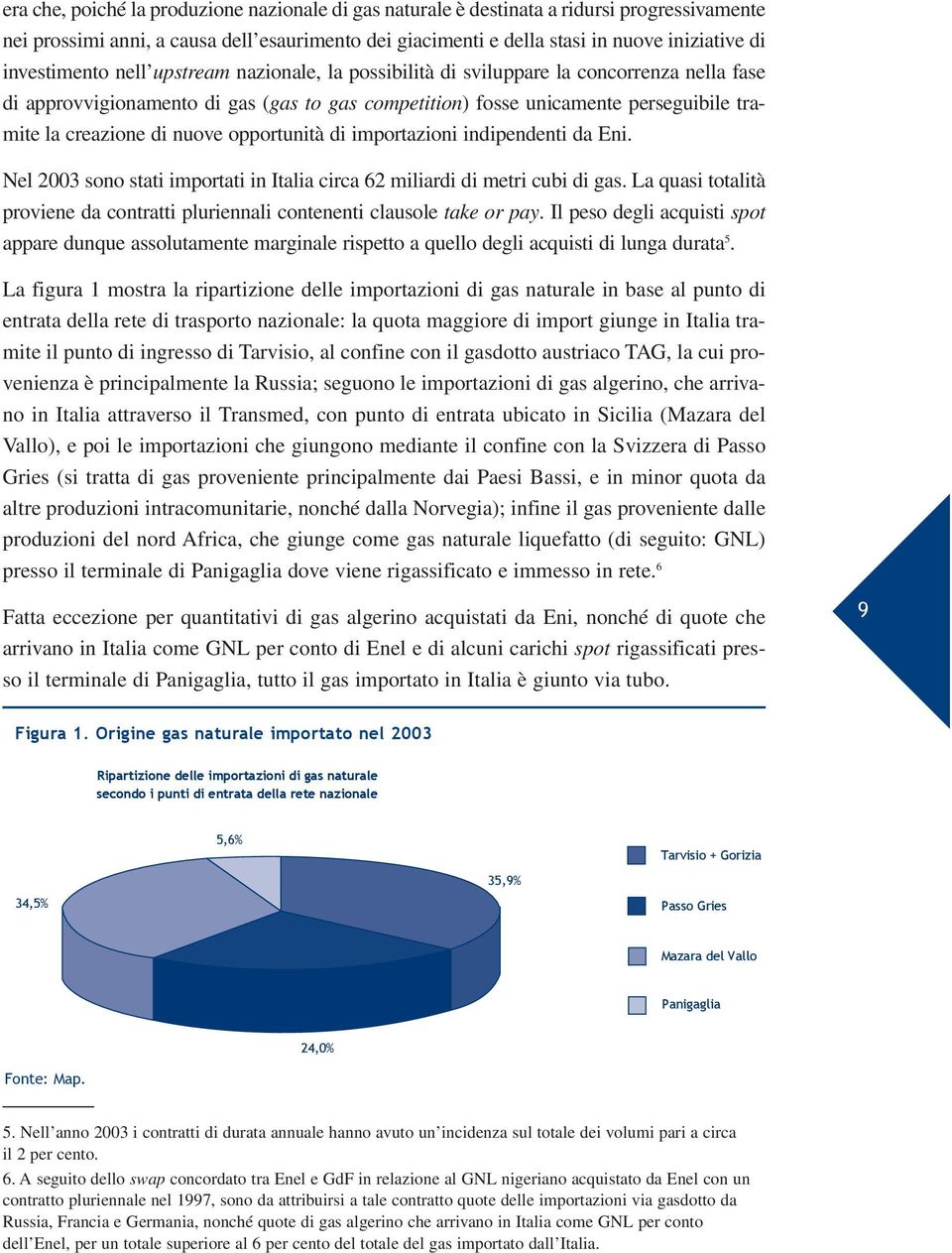 di nuove opportunità di importazioni indipendenti da Eni. Nel 2003 sono stati importati in Italia circa 62 miliardi di metri cubi di gas.