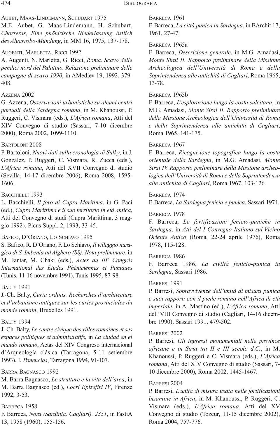 AZZENA 2002 G. Azzena, Osservazioni urbanistiche su alcuni centri portuali della Sardegna romana, in M. Khanoussi, P. Ruggeri, C. Vismara (eds.