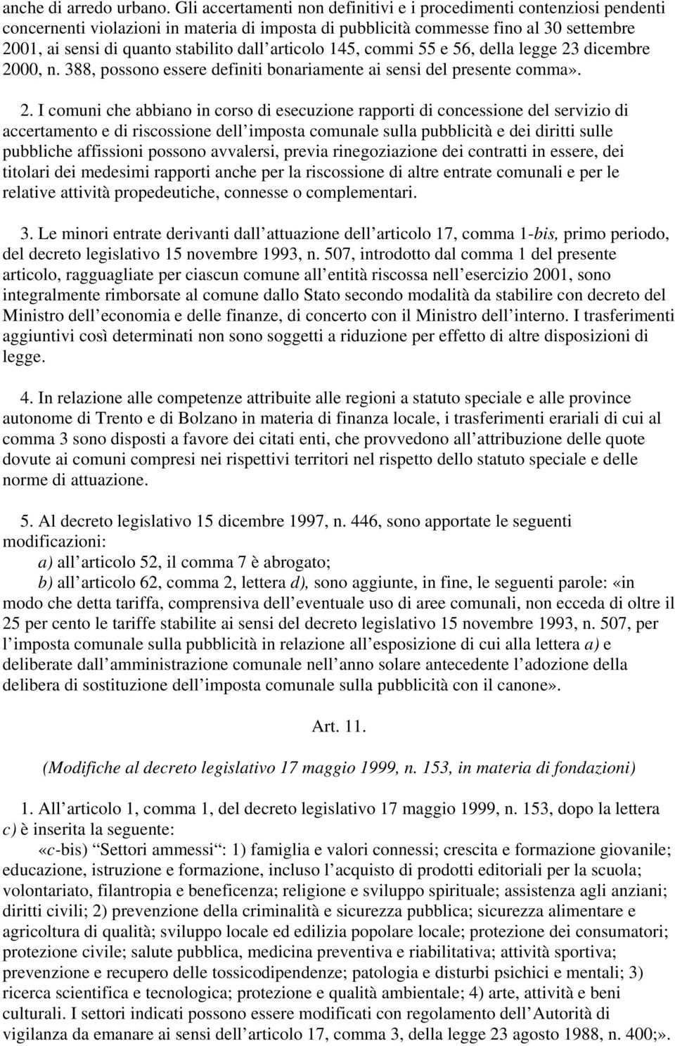 articolo 145, commi 55 e 56, della legge 23