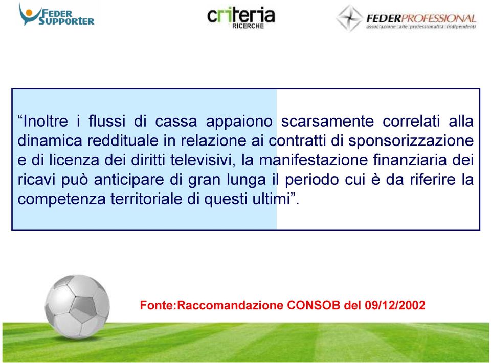 manifestazione finanziaria dei ricavi può anticipare di gran lunga il periodo cui è da