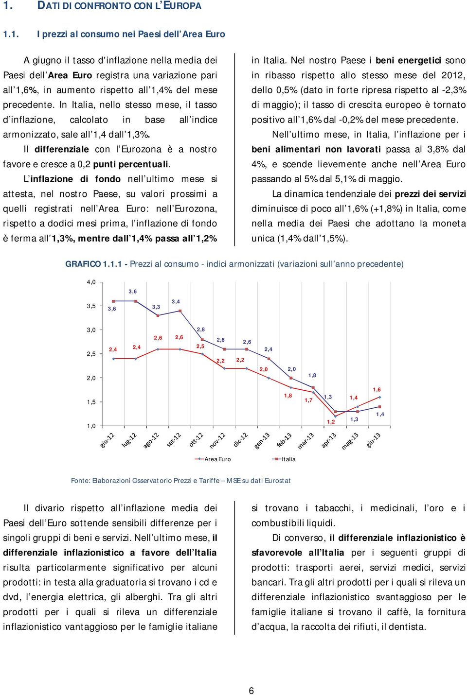 Il differenziale con l Eurozona è a nostro favore e cresce a 0,2 punti percentuali.