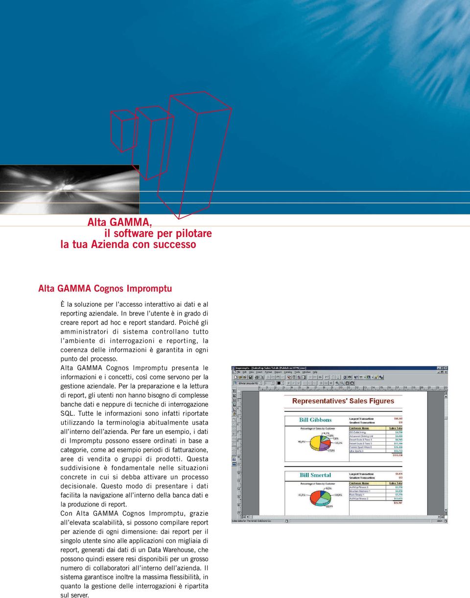 Poiché gli amministratori di sistema controllano tutto l ambiente di interrogazioni e reporting, la coerenza delle informazioni è garantita in ogni punto del processo.