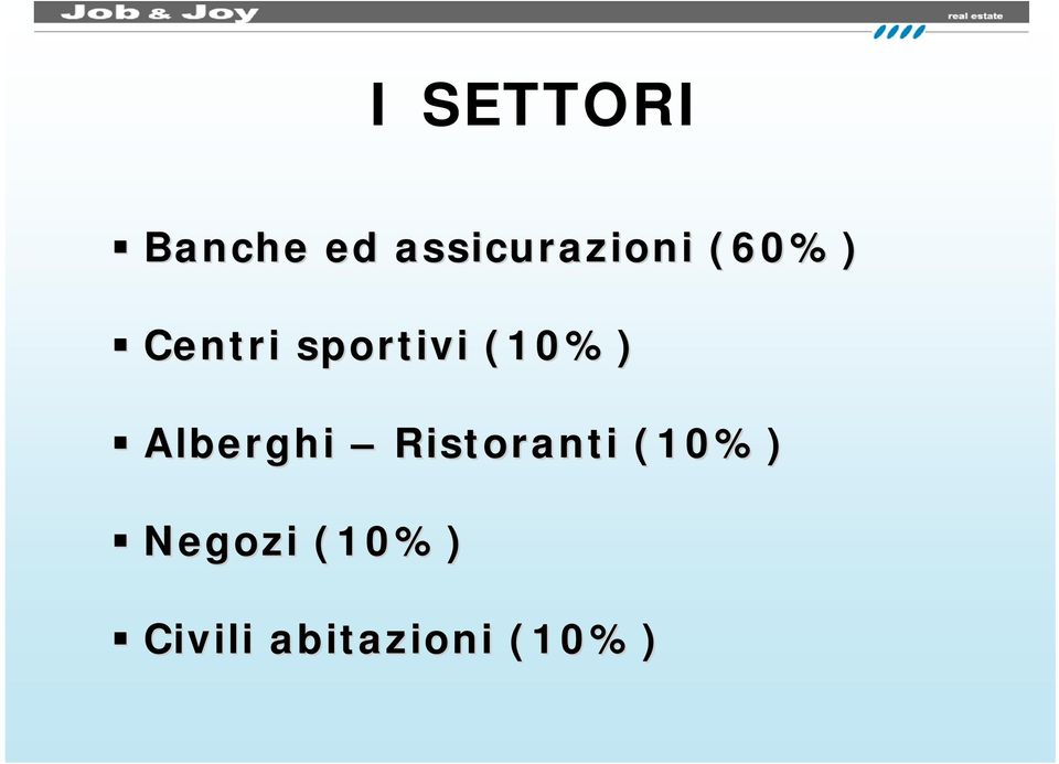 sportivi (10%) Alberghi