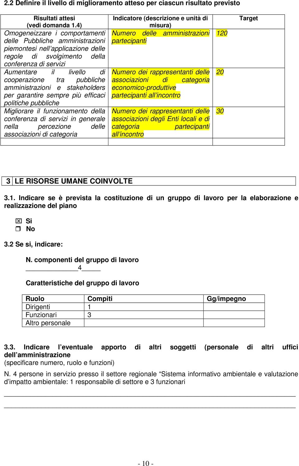 pubbliche amministrazioni e stakeholders per garantire sempre più efficaci politiche pubbliche Migliorare il funzionamento della conferenza di servizi in generale nella percezione delle associazioni