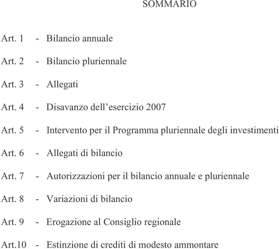 9 - Intervento per il Programma pluriennale degli investimenti - Allegati di bilancio -