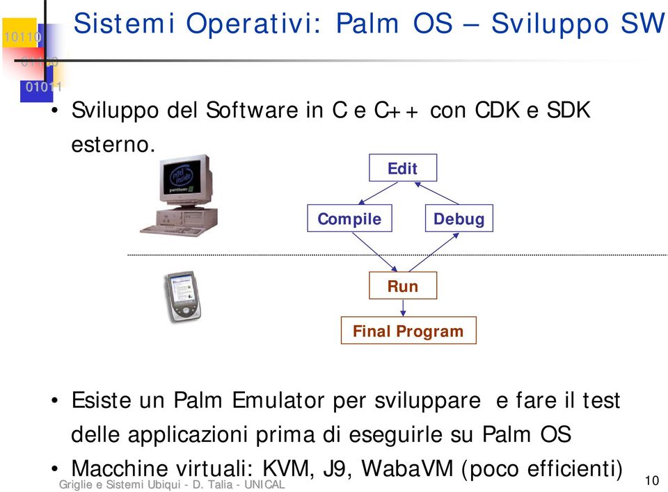 Edit Compile Debug Run Final Program Esiste un Palm Emulator per sviluppare e fare