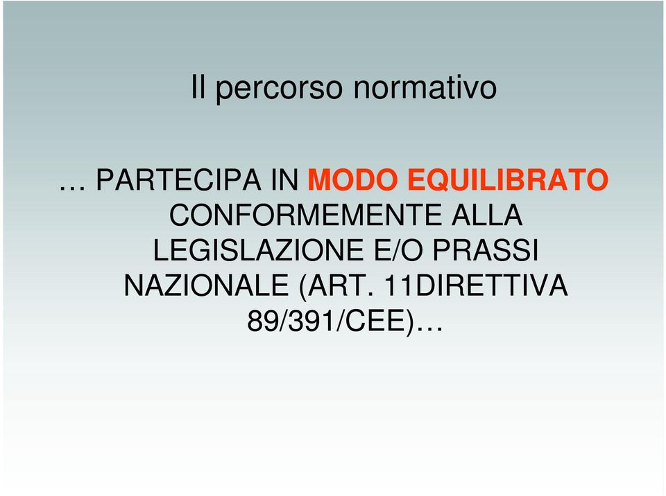 ALLA LEGISLAZIONE E/O PRASSI