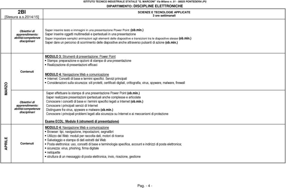 ) Saper dare un percorso di scorrimento delle diapositive anche attraverso pulsanti di azione (ob.min.