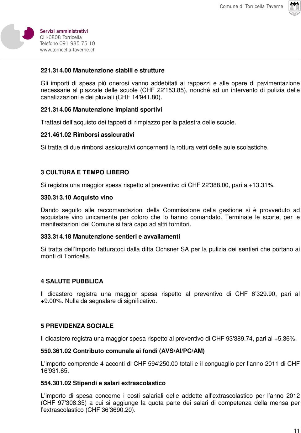 06 Manutenzione impianti sportivi Trattasi dell acquisto dei tappeti di rimpiazzo per la palestra delle scuole. 221.461.