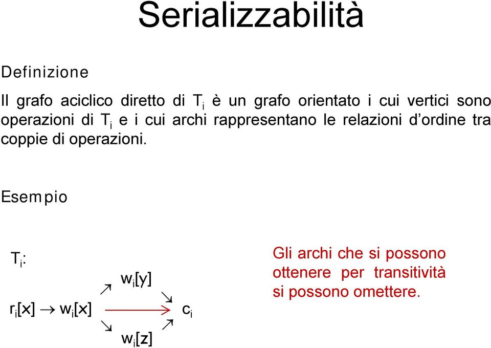 relazioni d ordine tra coppie di operazioni.